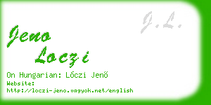 jeno loczi business card
