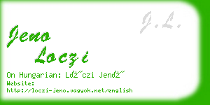 jeno loczi business card